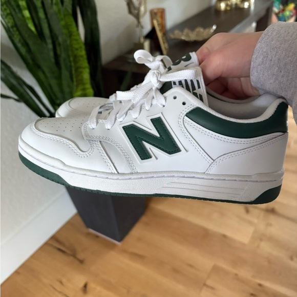 New Balance Shoes - New Balance 480 Classic White and Green Sneakers